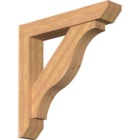 Ekena Millwork Funston Slat Smooth Bracket w/ Offset Brace, Western Red Cedar, 7 1/2"W x 42"D x 42"H BKT0806X42X42FST06SWR